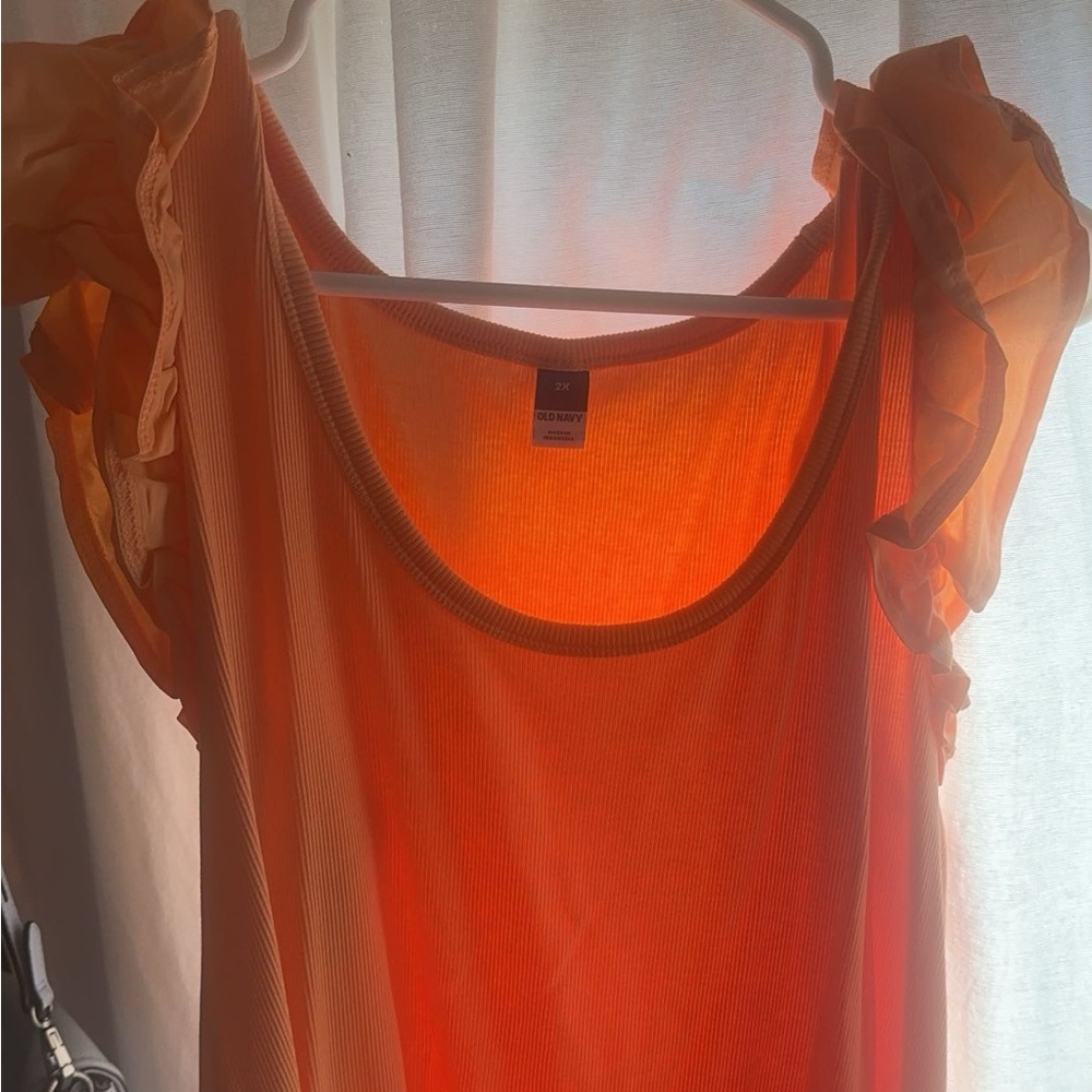 Orange Ruffle Top